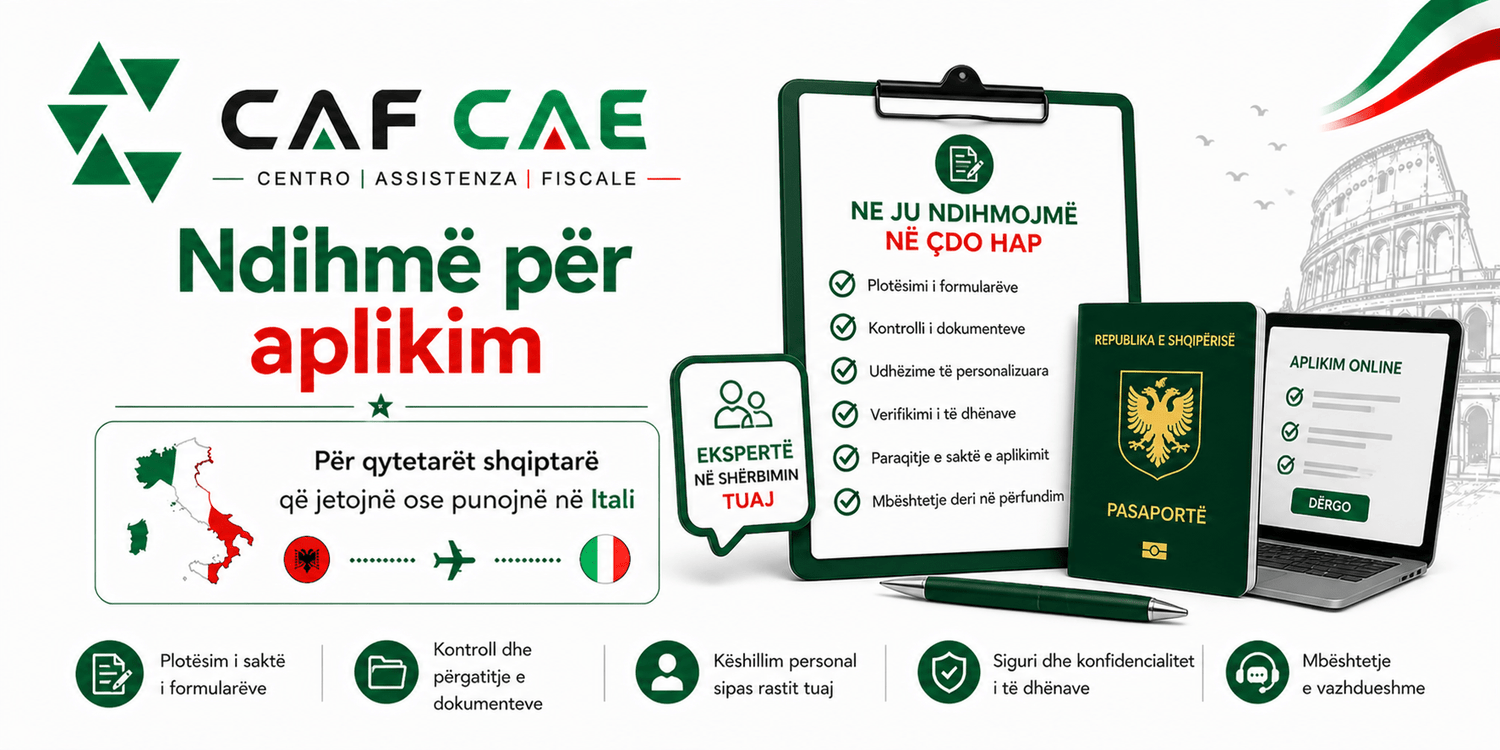 Ndihmë për aplikim (Italy) - CAF CAE