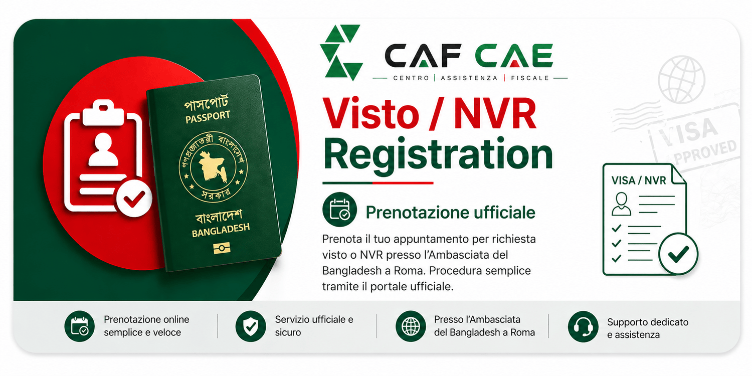 Registration Visto / NVR (Italy) - CAF CAE